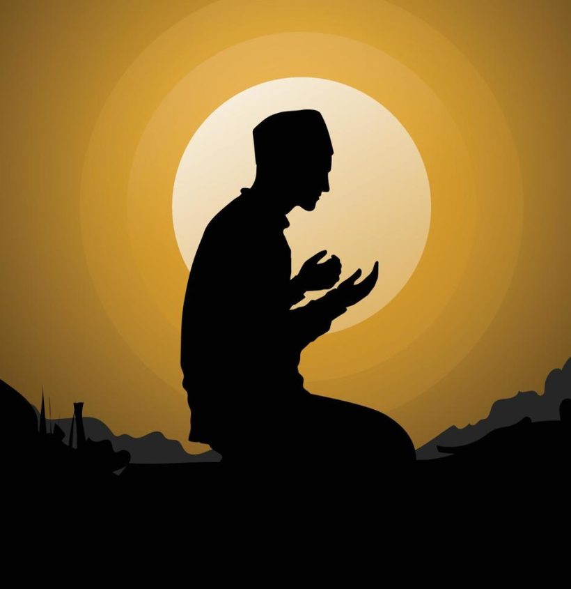 silhouette-of-muslim-man-praying-vector